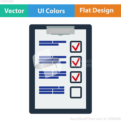 Image of Flat design icon of Training plan tablet