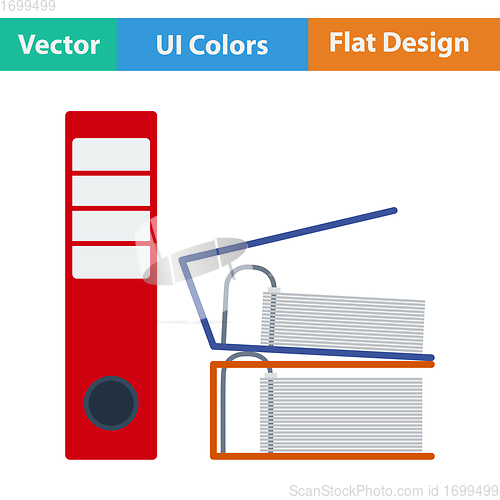 Image of Flat design icon of Folders with clip