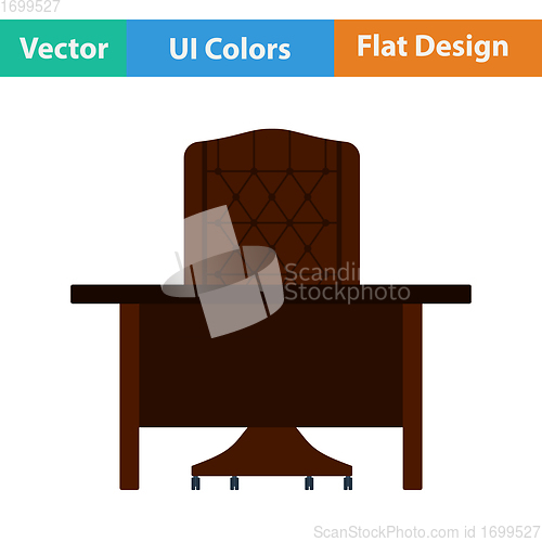Image of Flat design icon of Table and armchair