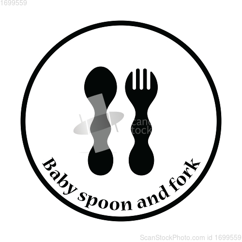 Image of Baby spoon and fork icon