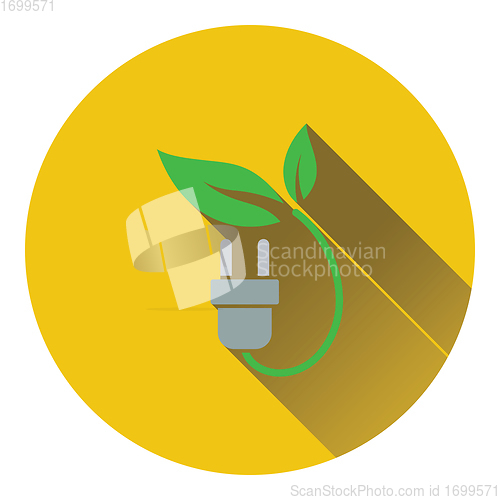 Image of Electric plug with leaves icon