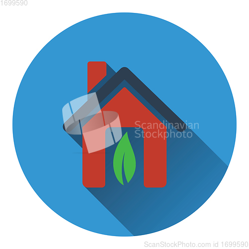 Image of Ecological home with leaf icon