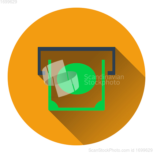 Image of Banknote sliding from atm slot icon