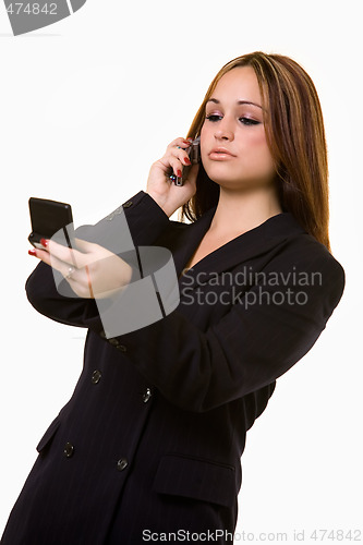 Image of Woman text messaging