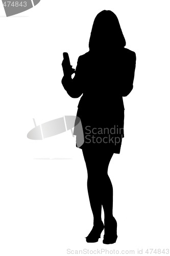 Image of Business woman texting and phoning