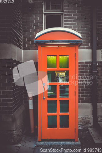 Image of Vintage UK red phone booth