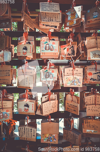 Image of Traditional Emas in Ushijima temple, Tokyo, Japan