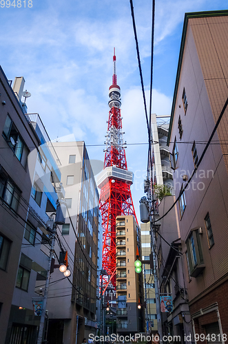Image of Tokyo tower and buildings, Japan