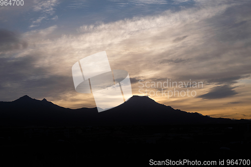 Image of beautiful sunrise over mountain