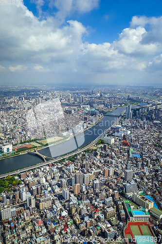 Image of Tokyo city skyline aerial view, Japan