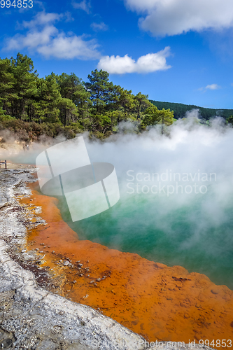 Image of Champagne Pool hot lake in Waiotapu, Rotorua, New Zealand