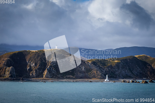 Image of Lighthouse on cliffs near Wellington, New Zealand