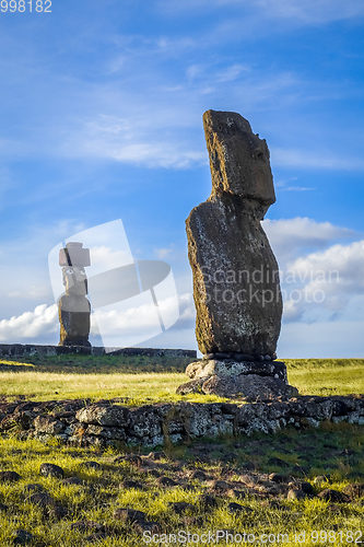 Image of Moais statues, ahu vai ure, easter island