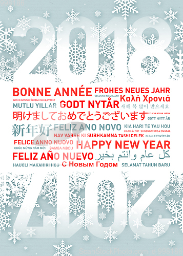 Image of Happy new year greetings card from all the world