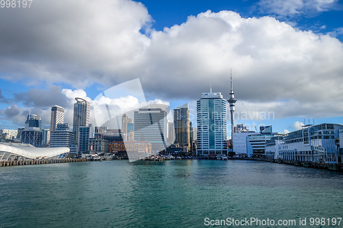 Image of Auckland view from the sea, New Zealand