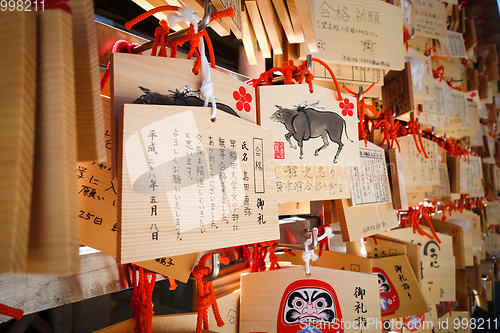Image of Traditional Emas in a temple, Tokyo, Japan
