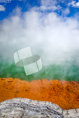 Image of Champagne Pool hot lake in Waiotapu, Rotorua, New Zealand