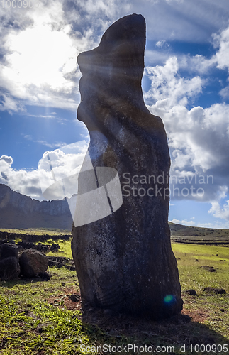 Image of Moai statue, ahu Tongariki, easter island