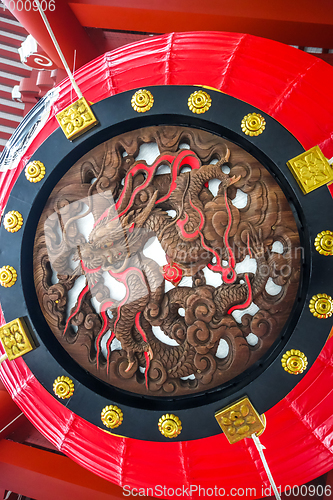 Image of Lantern in Kaminarimon gate, Senso-ji temple, Tokyo, Japan