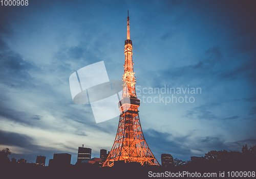 Image of Tokyo tower at night, Japan