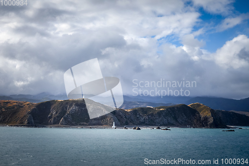 Image of Lighthouse on cliffs near Wellington, New Zealand