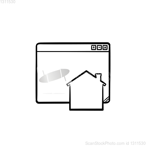 Image of Home page hand drawn outline doodle icon.