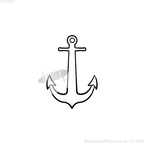 Image of Anchor hand drawn outline doodle icon.