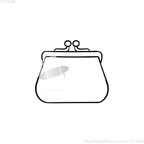 Image of Purse hand drawn outline doodle icon.
