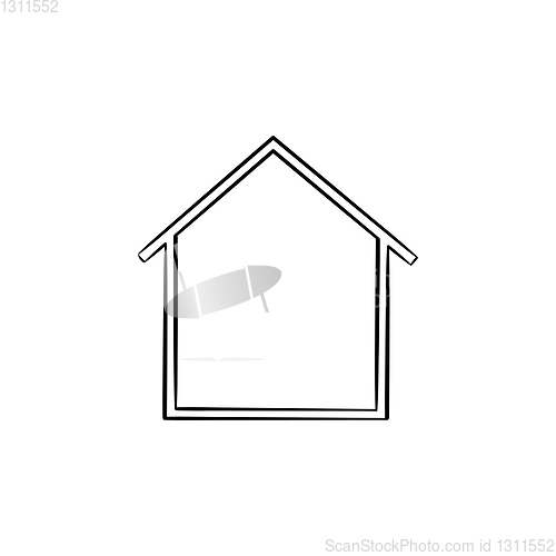 Image of House icon hand drawn outline doodle icon.