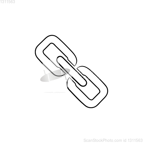 Image of Chain link icon hand drawn outline doodle icon.
