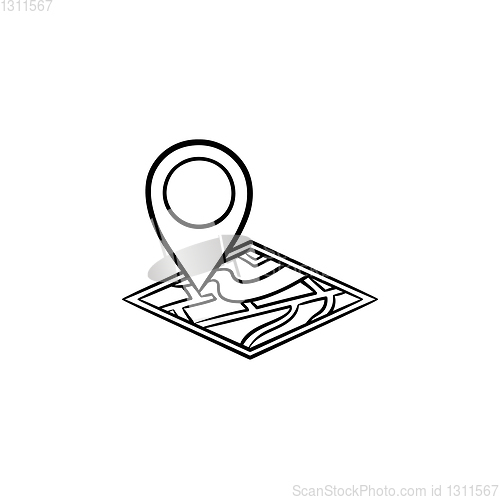 Image of House location hand drawn outline doodle icon.