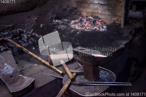 Image of Working tool at blacksmith traditional workshop