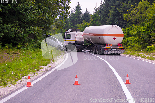 Image of Truck and Car crash accident