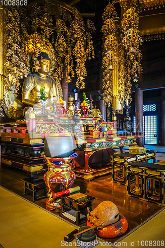 Image of Golden Buddha in Chion-In Temple, Kyoto, Japan