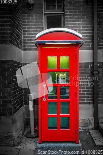 Image of Vintage UK red phone booth