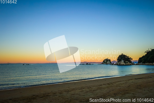 Image of Creek at sunset in Abel Tasman National Park, New Zealand