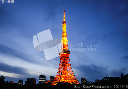 Image of Tokyo tower at night, Japan
