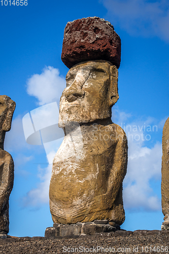 Image of Moai statue, ahu Tongariki, easter island