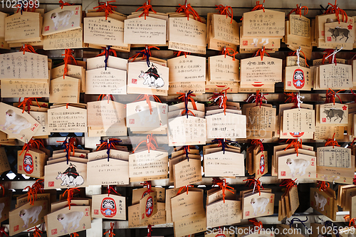 Image of Traditional Emas in a temple, Tokyo, Japan