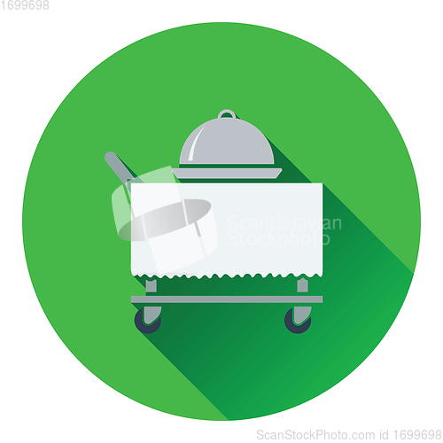 Image of Restaurant  cloche on delivering cart icon