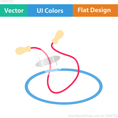 Image of Flat design icon of Jump rope and hoop 