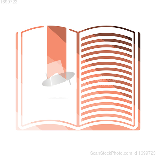 Image of Open book with bookmark icon