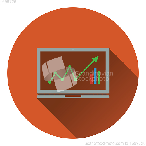 Image of Icon of Laptop with chart