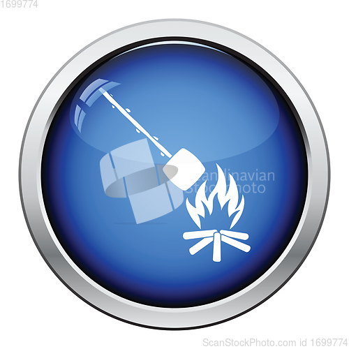 Image of Camping fire with roasting marshmallo  icon