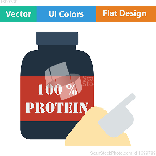 Image of Flat design icon of Protein conteiner