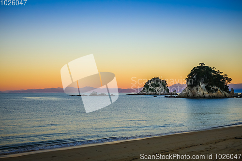 Image of Creek at sunset in Abel Tasman National Park, New Zealand