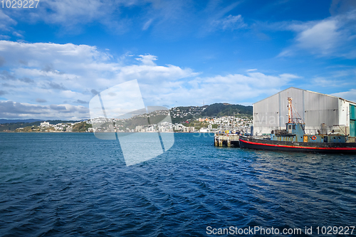 Image of Wellington harbour docks, New Zealand