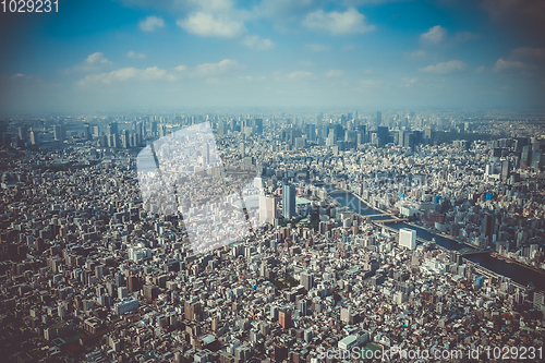 Image of Tokyo city skyline aerial view, Japan