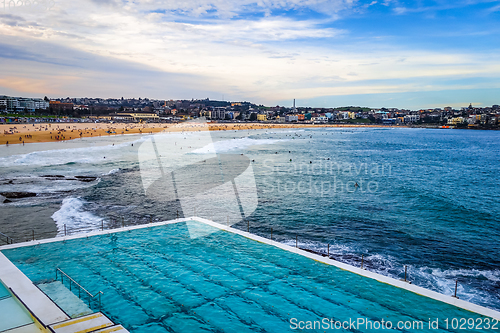 Image of Bondi Beach and swimming pool, Sidney, Australia