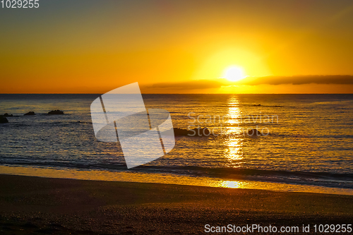 Image of Sunset on Kaikoura beach, New Zealand
